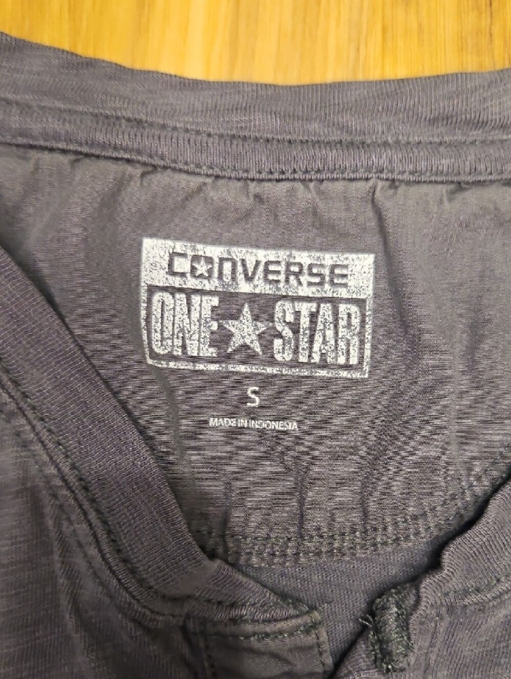 Converse Men's Short-Sleeve Henley Tee - Slate Gray - Picture 2 of 5
